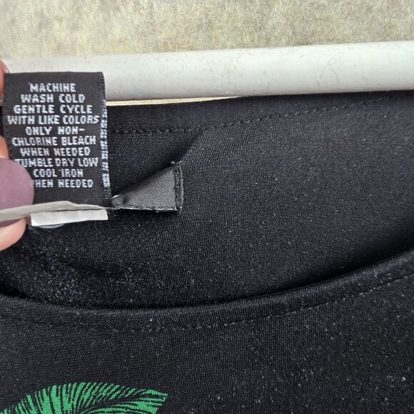 Alfani Womens 2X Black Floral Print Top With Tie Sleeves Polyester & Spandex - Picture 5 of 7